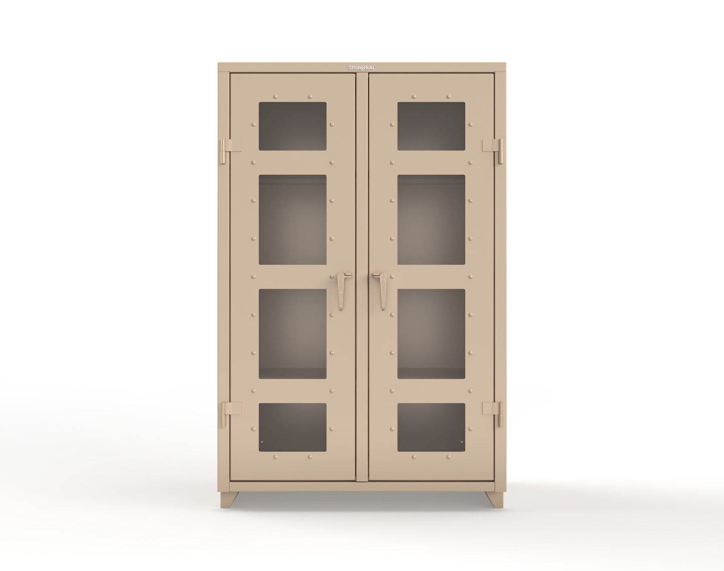 Extra Heavy Duty 14 GA Double Shift Clear View Cabinet with 6 Shelves - 48 In. W x 24 In. D x 75 In. H - 46-DS-LD-246-L-1019