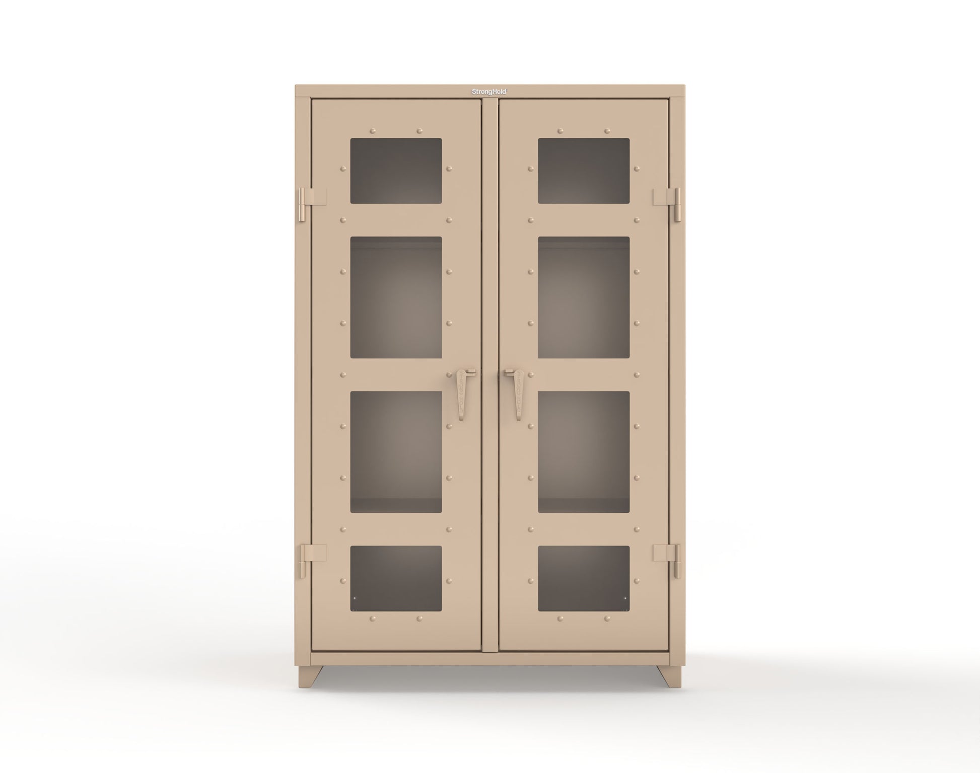 Extra Heavy Duty 14 GA Double Shift Clear View Cabinet with 6 Shelves - 48 In. W x 24 In. D x 75 In. H - 46-DS-LD-246-L-1019