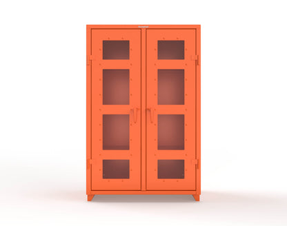 Extra Heavy Duty 14 GA Double Shift Clear View Cabinet with 6 Shelves - 48 In. W x 24 In. D x 75 In. H - 46-DS-LD-246-L-2009