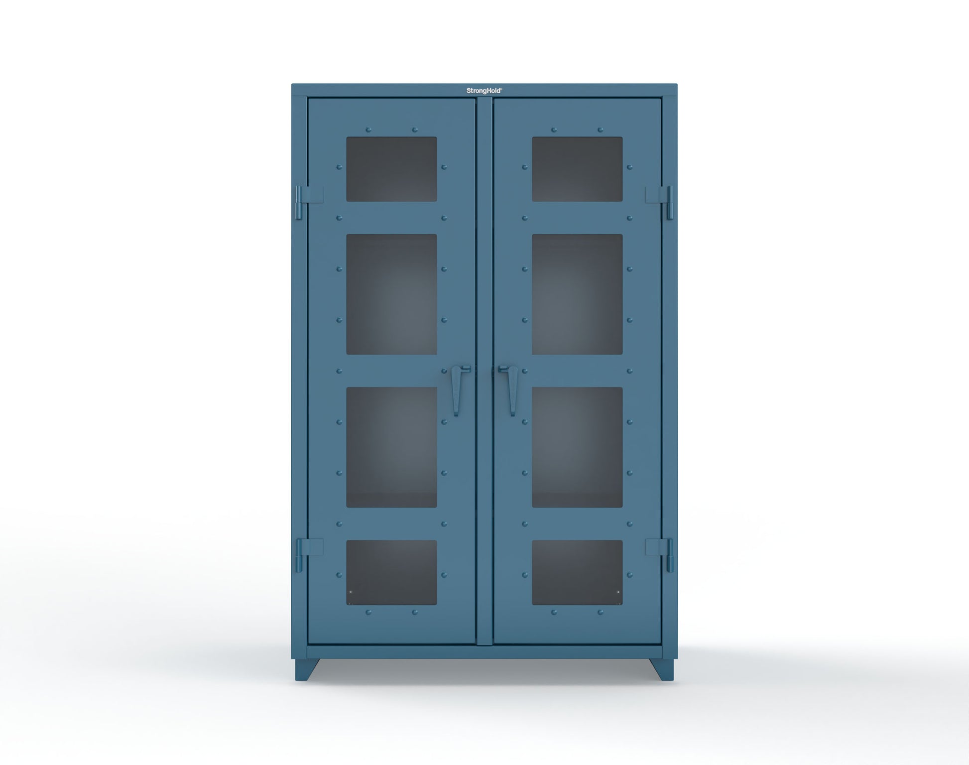Extra Heavy Duty 14 GA Double Shift Clear View Cabinet with 6 Shelves - 48 In. W x 24 In. D x 75 In. H - 46-DS-LD-246-L-5001