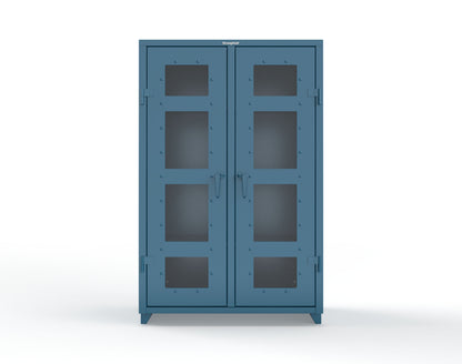 Extra Heavy Duty 14 GA Double Shift Clear View Cabinet with 6 Shelves - 48 In. W x 24 In. D x 75 In. H - 46-DS-LD-246-L-5001