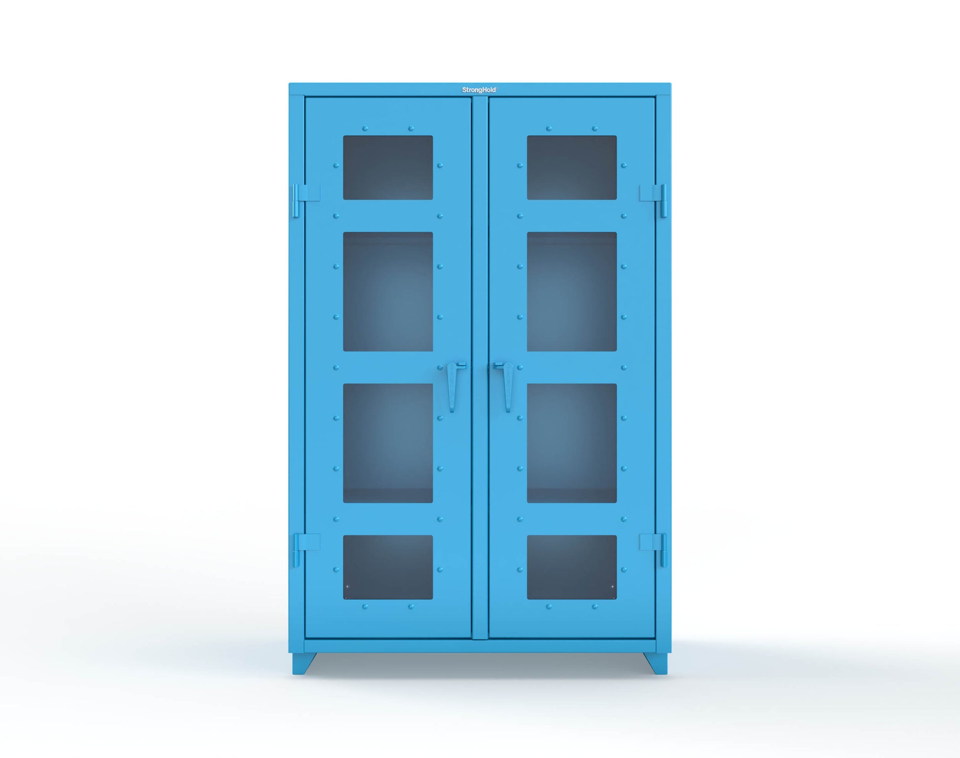 Extra Heavy Duty 14 GA Double Shift Clear View Cabinet with 6 Shelves - 48 In. W x 24 In. D x 75 In. H - 46-DS-LD-246-L-5012