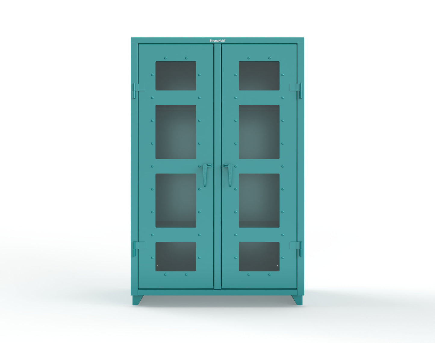 Extra Heavy Duty 14 GA Double Shift Clear View Cabinet with 6 Shelves - 48 In. W x 24 In. D x 75 In. H - 46-DS-LD-246-L-5021