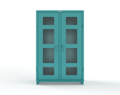Extra Heavy Duty 14 GA Double Shift Clear View Cabinet with 6 Shelves - 48 In. W x 24 In. D x 75 In. H - 46-DS-LD-246-L-5021