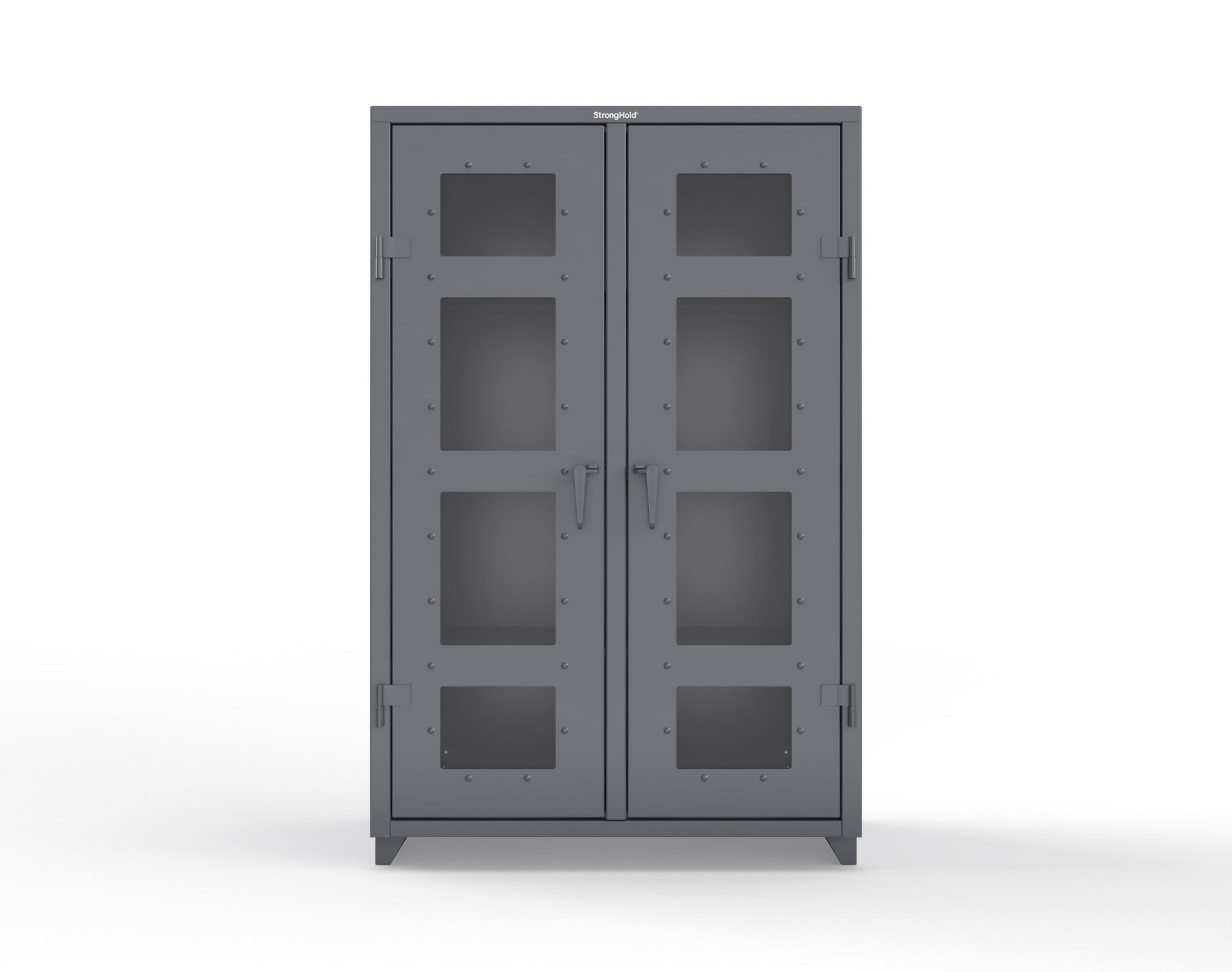 Extra Heavy Duty 14 GA Double Shift Clear View Cabinet with 6 Shelves - 48 In. W x 24 In. D x 75 In. H - 46-DS-LD-246-L-7024
