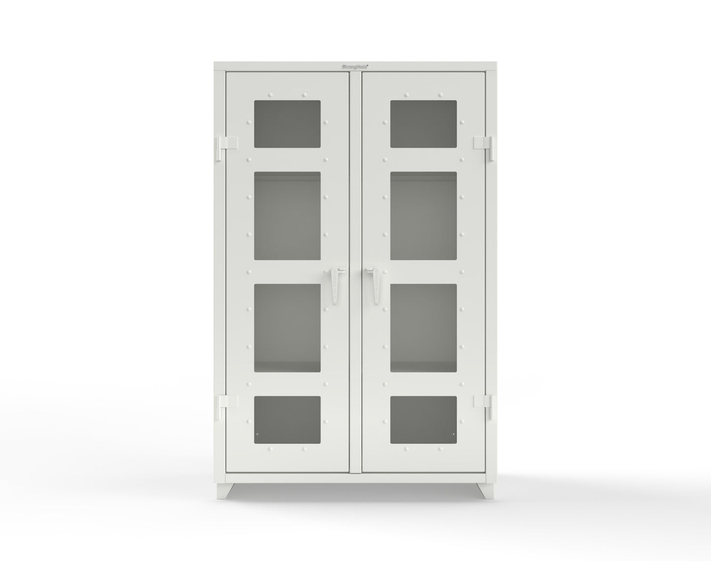 Extra Heavy Duty 14 GA Double Shift Clear View Cabinet with 6 Shelves - 48 In. W x 24 In. D x 75 In. H - 46-DS-LD-246-L-9003
