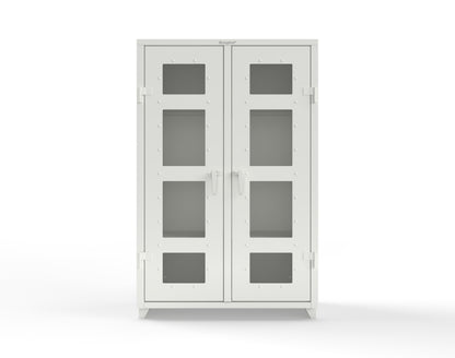 Extra Heavy Duty 14 GA Double Shift Clear View Cabinet with 6 Shelves - 48 In. W x 24 In. D x 75 In. H - 46-DS-LD-246-L-9003
