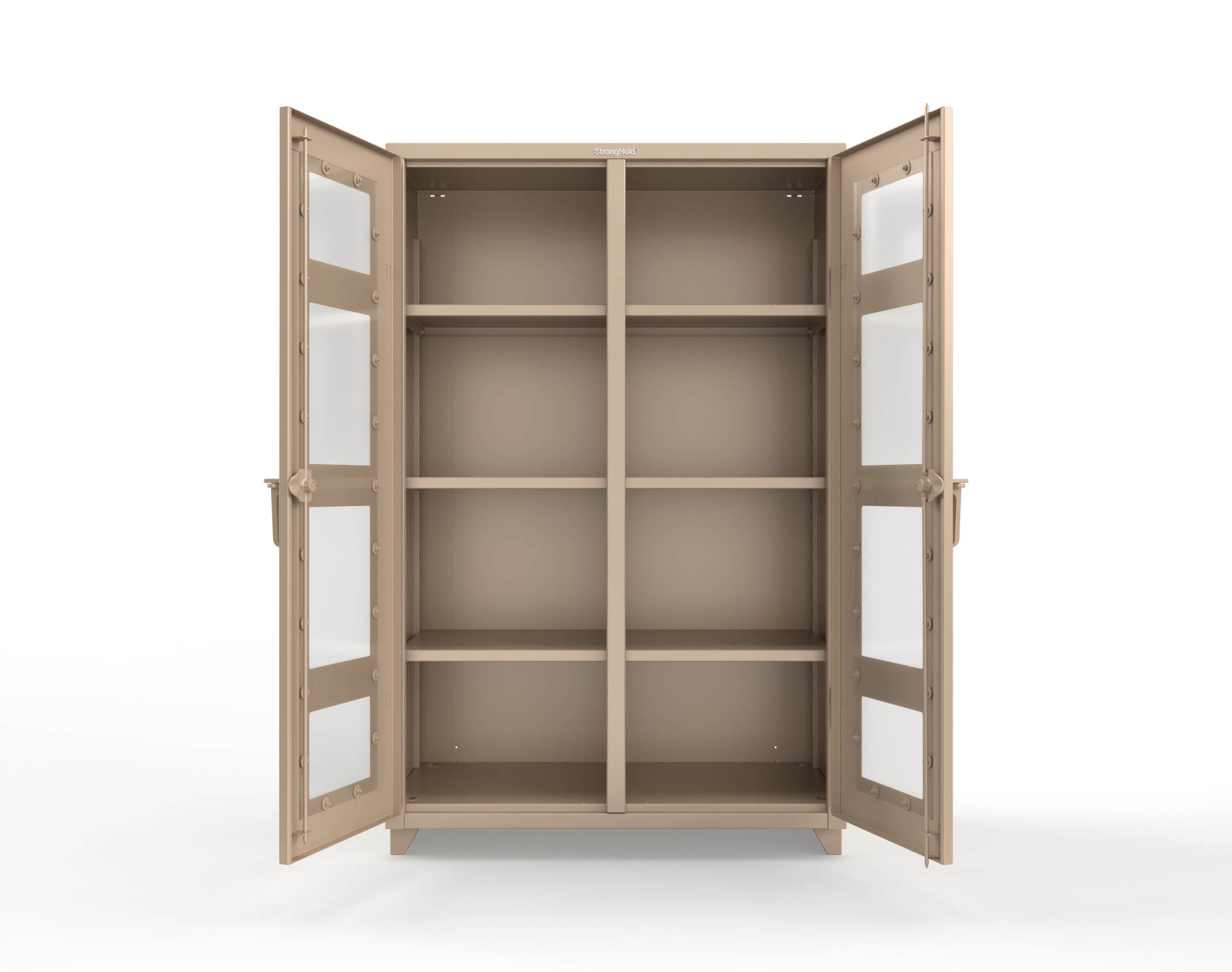 Extra Heavy Duty 14 GA Double Shift Clear View Cabinet with 6 Shelves - 48 In. W x 24 In. D x 75 In. H - 46-DS-LD-246-L-1019