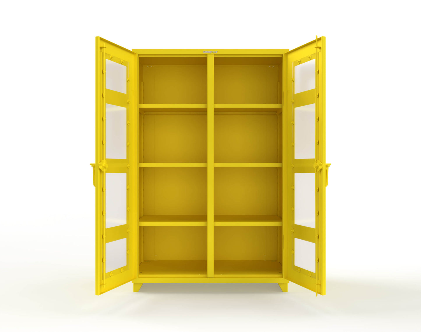 Extra Heavy Duty 14 GA Double Shift Clear View Cabinet with 6 Shelves - 48 In. W x 24 In. D x 75 In. H - 46-DS-LD-246-L-1021