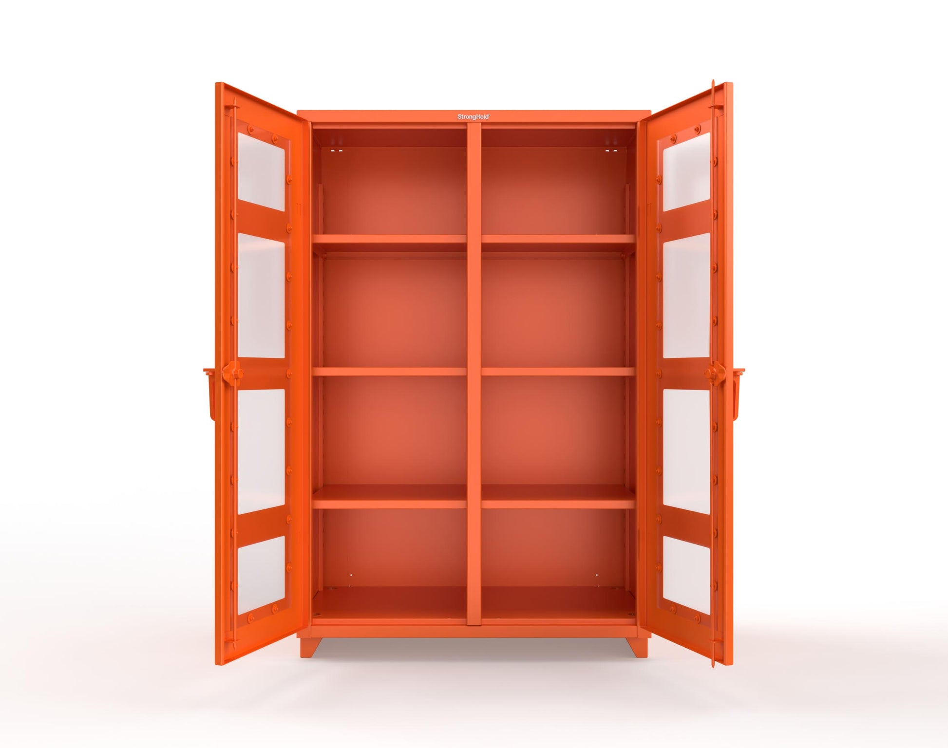 Extra Heavy Duty 14 GA Double Shift Clear View Cabinet with 6 Shelves - 48 In. W x 24 In. D x 75 In. H - 46-DS-LD-246-L-2009