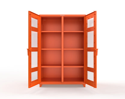 Extra Heavy Duty 14 GA Double Shift Clear View Cabinet with 6 Shelves - 48 In. W x 24 In. D x 75 In. H - 46-DS-LD-246-L-2009