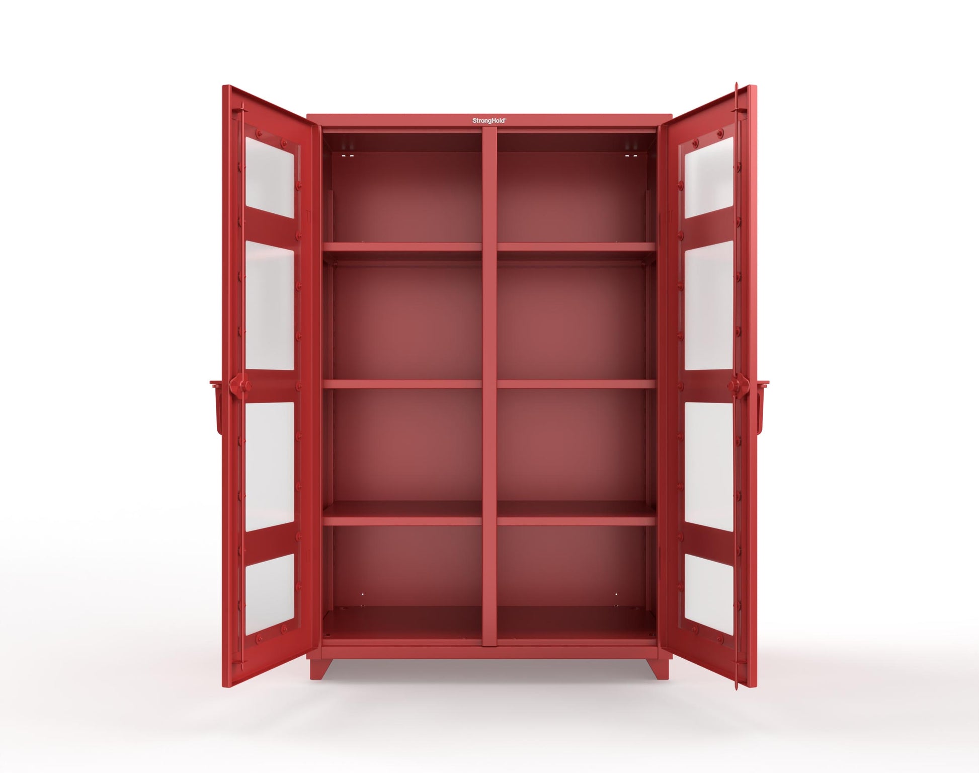 Extra Heavy Duty 14 GA Double Shift Clear View Cabinet with 6 Shelves - 48 In. W x 24 In. D x 75 In. H - 46-DS-LD-246-L-3001