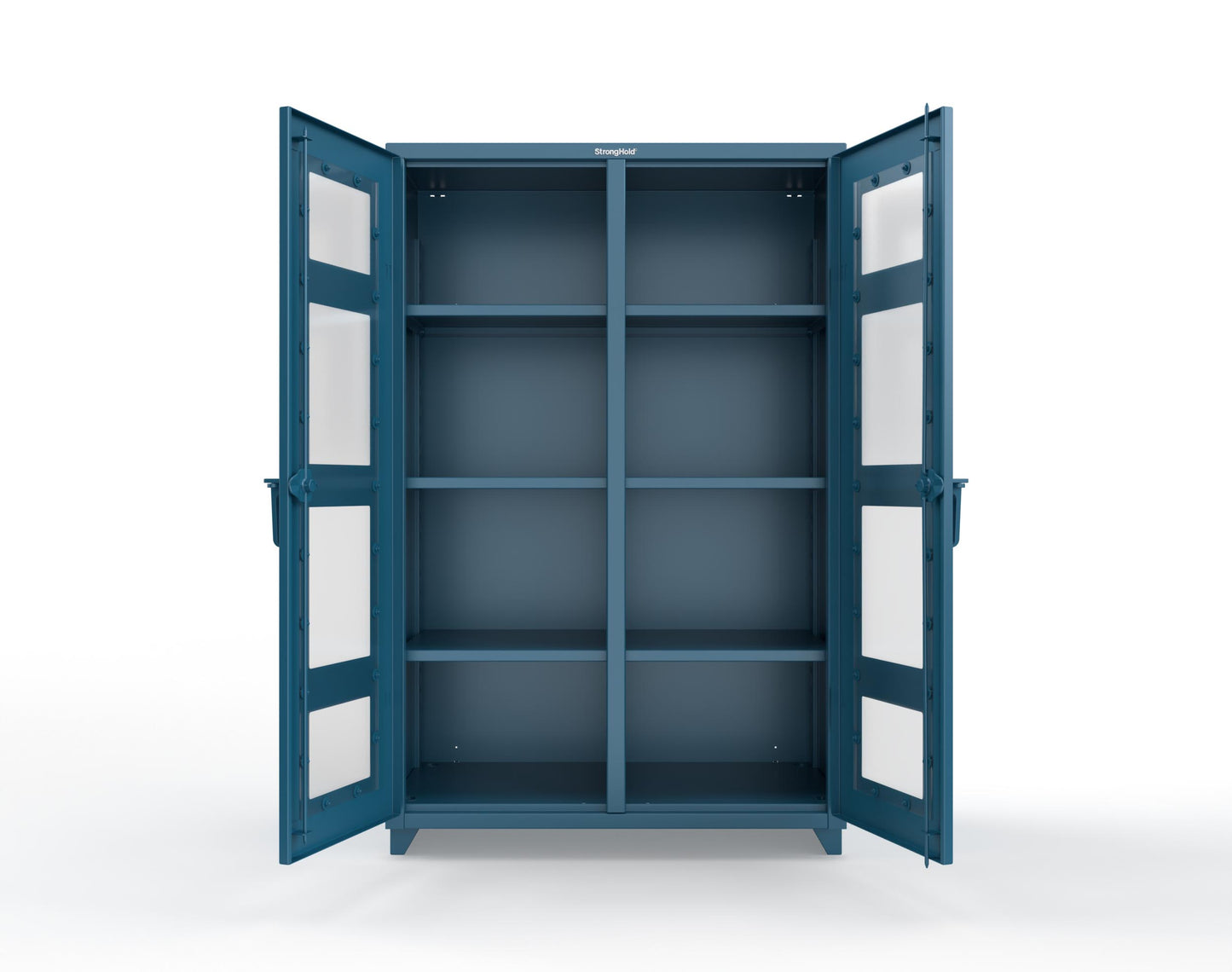 Extra Heavy Duty 14 GA Double Shift Clear View Cabinet with 6 Shelves - 48 In. W x 24 In. D x 75 In. H - 46-DS-LD-246-L-5001