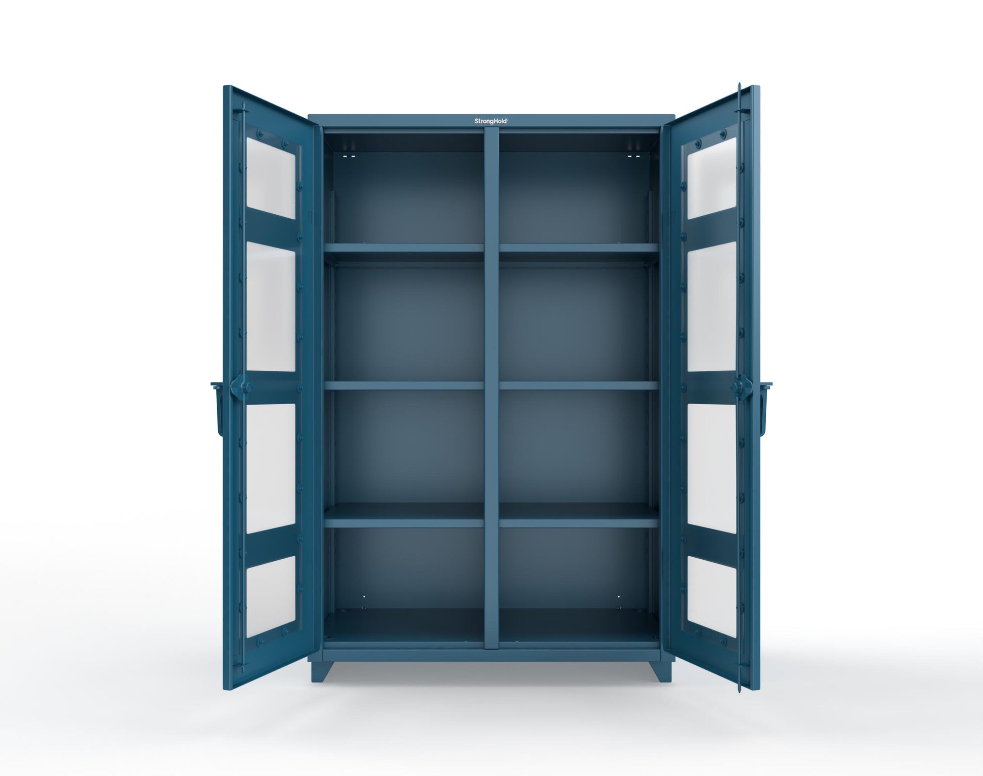 Extra Heavy Duty 14 GA Double Shift Clear View Cabinet with 6 Shelves - 48 In. W x 24 In. D x 75 In. H - 46-DS-LD-246-L-5001