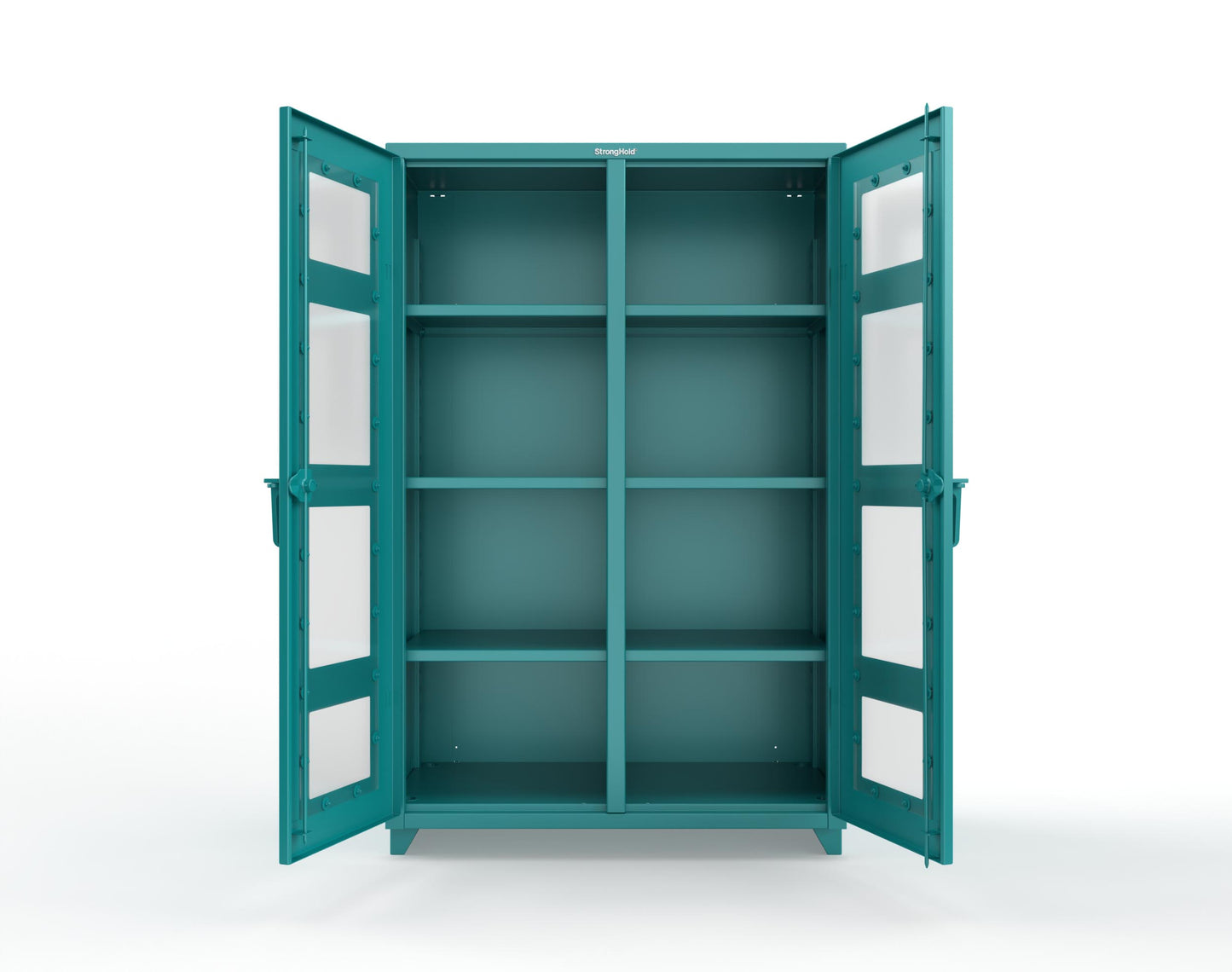 Extra Heavy Duty 14 GA Double Shift Clear View Cabinet with 6 Shelves - 48 In. W x 24 In. D x 75 In. H - 46-DS-LD-246-L-5021