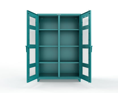 Extra Heavy Duty 14 GA Double Shift Clear View Cabinet with 6 Shelves - 48 In. W x 24 In. D x 75 In. H - 46-DS-LD-246-L-5021