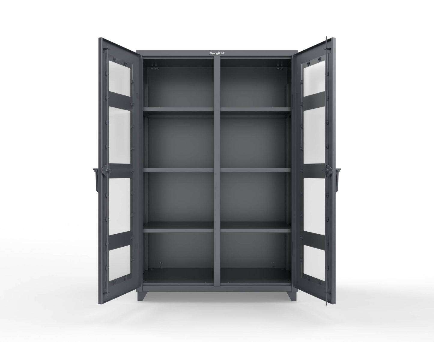 Extra Heavy Duty 14 GA Double Shift Clear View Cabinet with 6 Shelves - 48 In. W x 24 In. D x 75 In. H - 46-DS-LD-246-L-7024