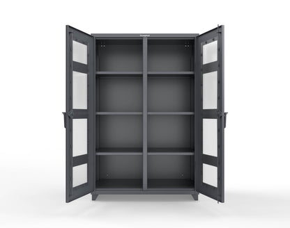 Extra Heavy Duty 14 GA Double Shift Clear View Cabinet with 6 Shelves - 48 In. W x 24 In. D x 75 In. H - 46-DS-LD-246-L-7024