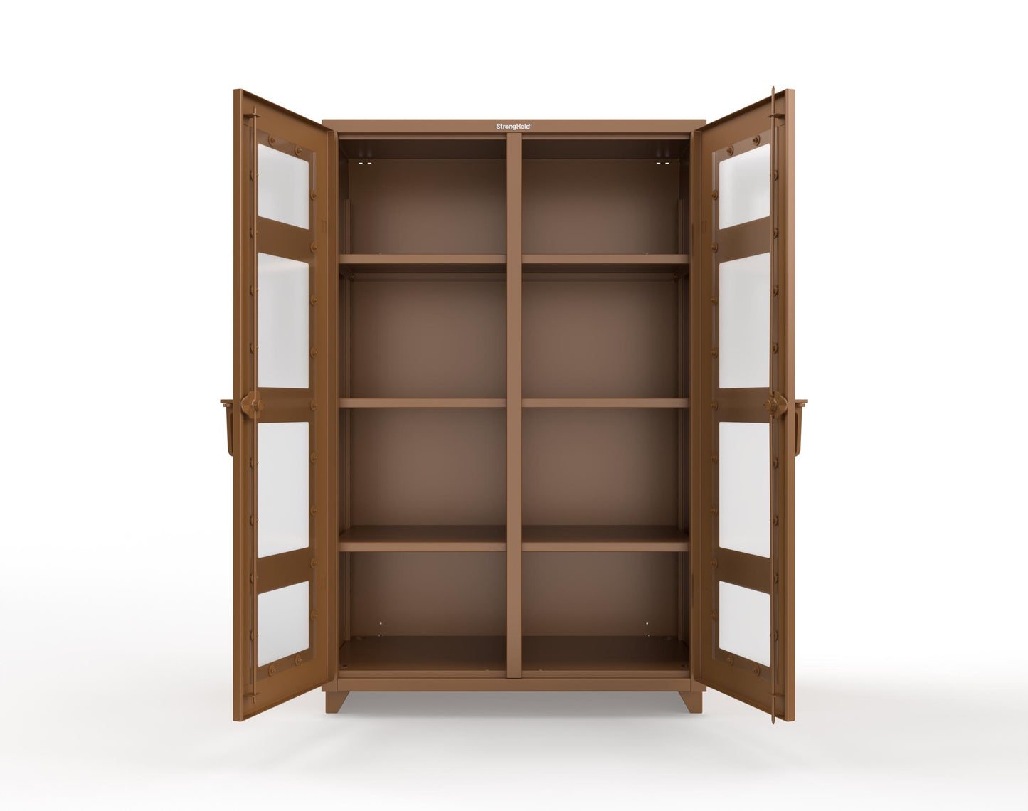 Extra Heavy Duty 14 GA Double Shift Clear View Cabinet with 6 Shelves - 48 In. W x 24 In. D x 75 In. H - 46-DS-LD-246-L-8008