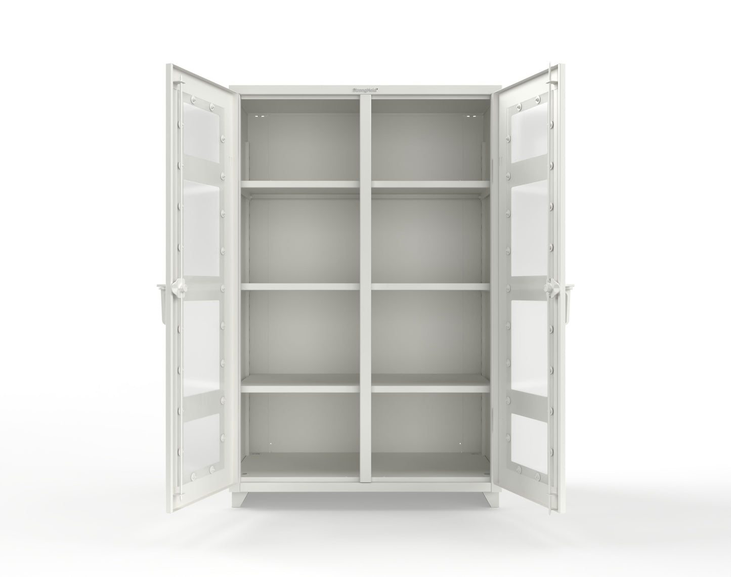 Extra Heavy Duty 14 GA Double Shift Clear View Cabinet with 6 Shelves - 48 In. W x 24 In. D x 75 In. H - 46-DS-LD-246-L-9003
