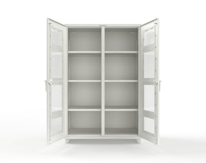 Extra Heavy Duty 14 GA Double Shift Clear View Cabinet with 6 Shelves - 48 In. W x 24 In. D x 75 In. H - 46-DS-LD-246-L-9003