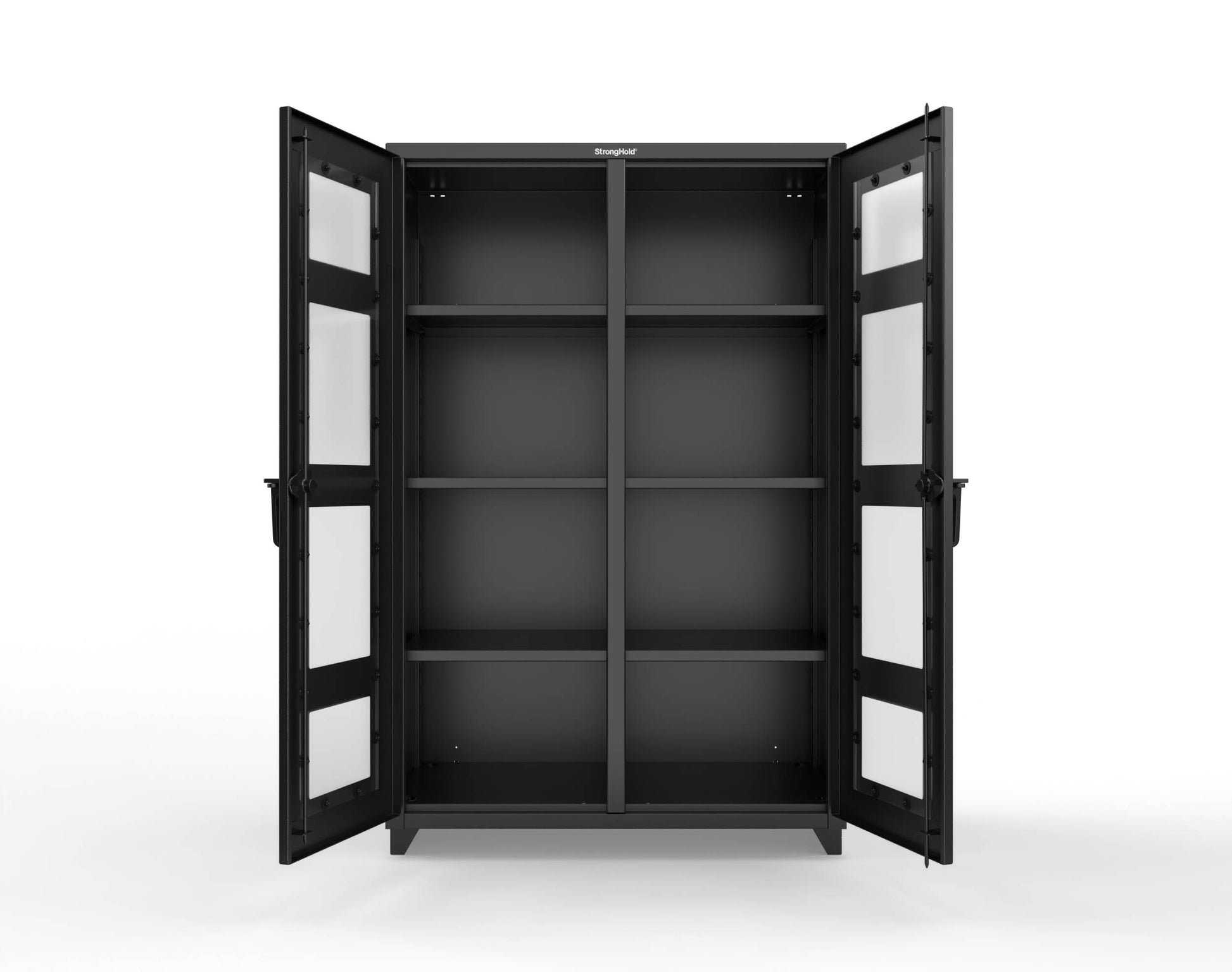 Extra Heavy Duty 14 GA Double Shift Clear View Cabinet with 6 Shelves - 48 In. W x 24 In. D x 75 In. H - 46-DS-LD-246-L-9005