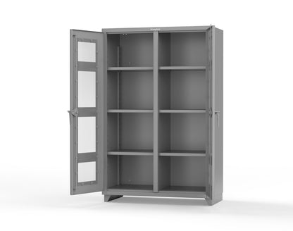 Extra Heavy Duty 14 GA Double Shift Clear View Cabinet with 6 Shelves - 48 In. W x 24 In. D x 75 In. H - 46-DS-LD-246-L-7037
