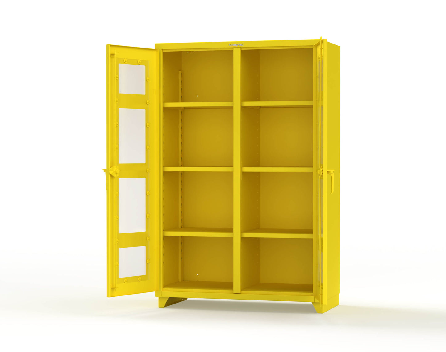 Extra Heavy Duty 14 GA Double Shift Clear View Cabinet with 6 Shelves - 48 In. W x 24 In. D x 75 In. H - 46-DS-LD-246-L-1021