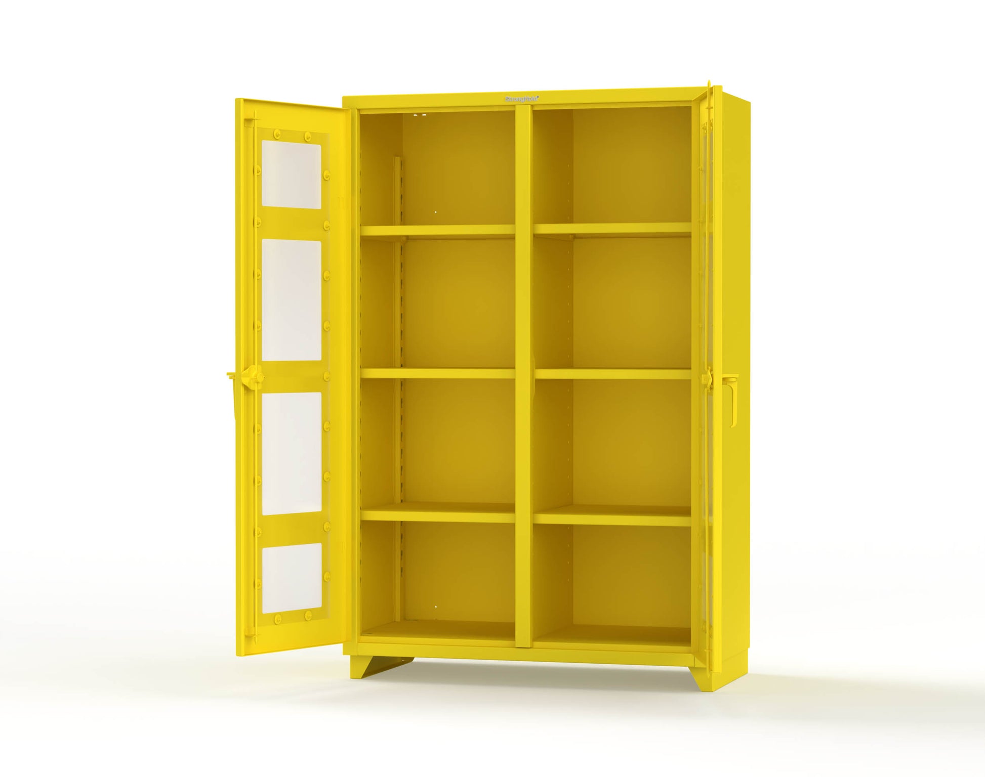 Extra Heavy Duty 14 GA Double Shift Clear View Cabinet with 6 Shelves - 48 In. W x 24 In. D x 75 In. H - 46-DS-LD-246-L-1021