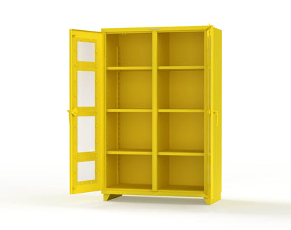 Extra Heavy Duty 14 GA Double Shift Clear View Cabinet with 6 Shelves - 48 In. W x 24 In. D x 75 In. H - 46-DS-LD-246-L-1021