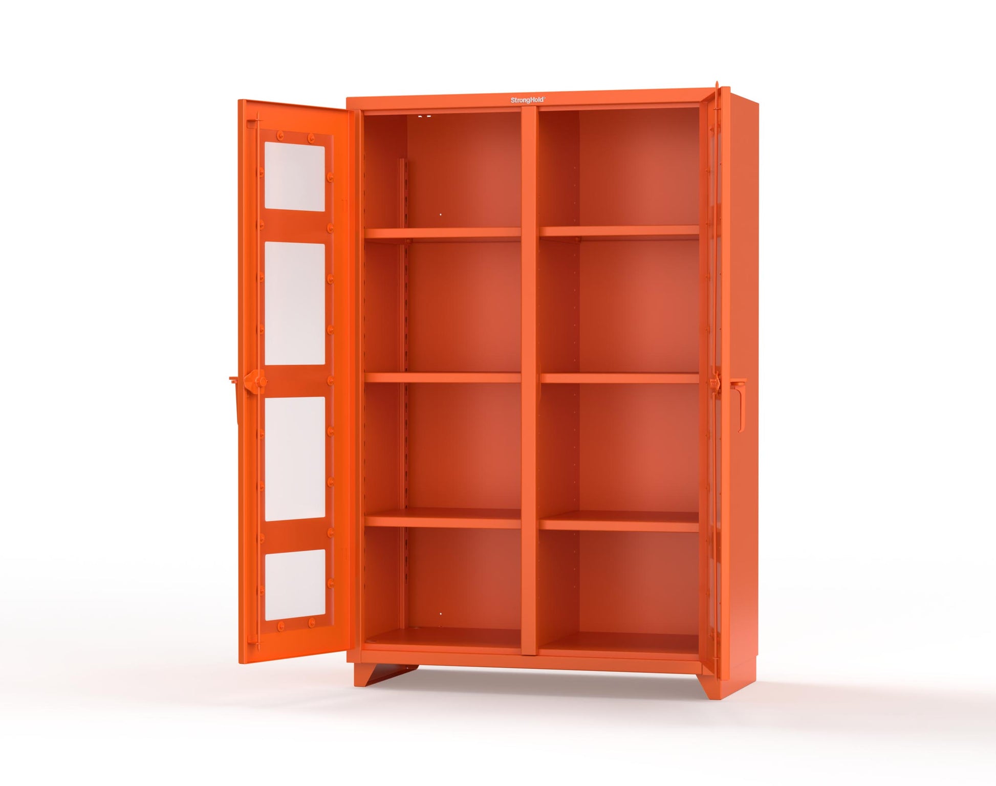Extra Heavy Duty 14 GA Double Shift Clear View Cabinet with 6 Shelves - 48 In. W x 24 In. D x 75 In. H - 46-DS-LD-246-L-2009