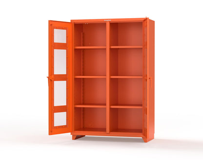 Extra Heavy Duty 14 GA Double Shift Clear View Cabinet with 6 Shelves - 48 In. W x 24 In. D x 75 In. H - 46-DS-LD-246-L-2009