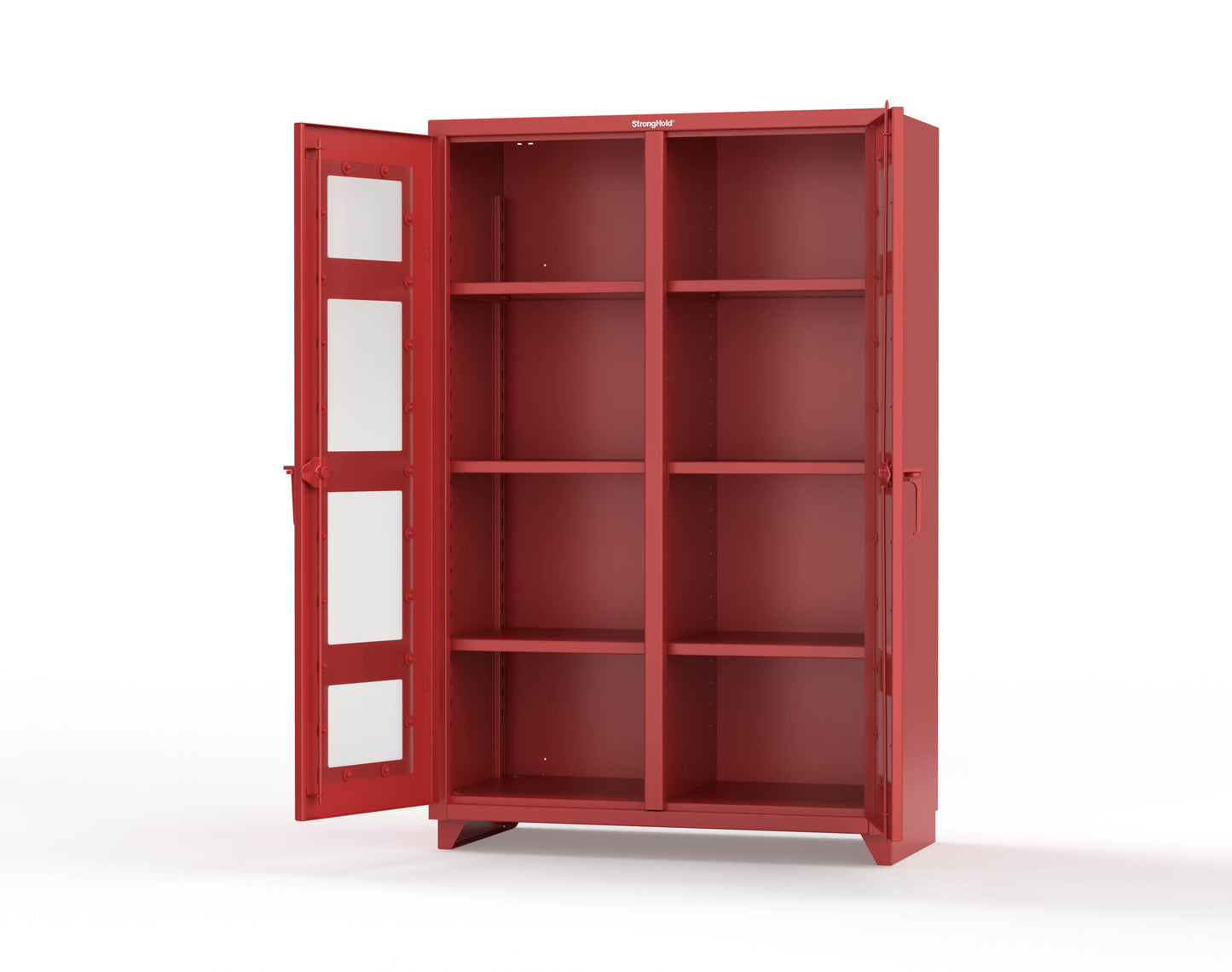 Extra Heavy Duty 14 GA Double Shift Clear View Cabinet with 6 Shelves - 48 In. W x 24 In. D x 75 In. H - 46-DS-LD-246-L-3001