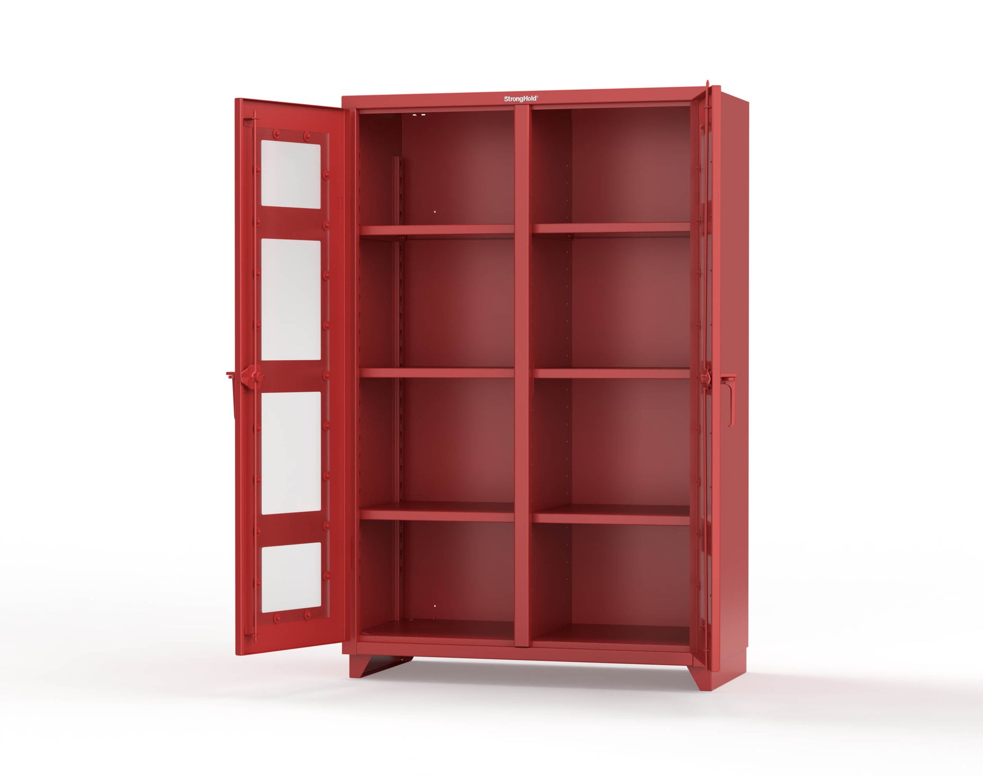 Extra Heavy Duty 14 GA Double Shift Clear View Cabinet with 6 Shelves - 48 In. W x 24 In. D x 75 In. H - 46-DS-LD-246-L-3001