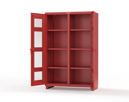 Extra Heavy Duty 14 GA Double Shift Clear View Cabinet with 6 Shelves - 48 In. W x 24 In. D x 75 In. H - 46-DS-LD-246-L-3001