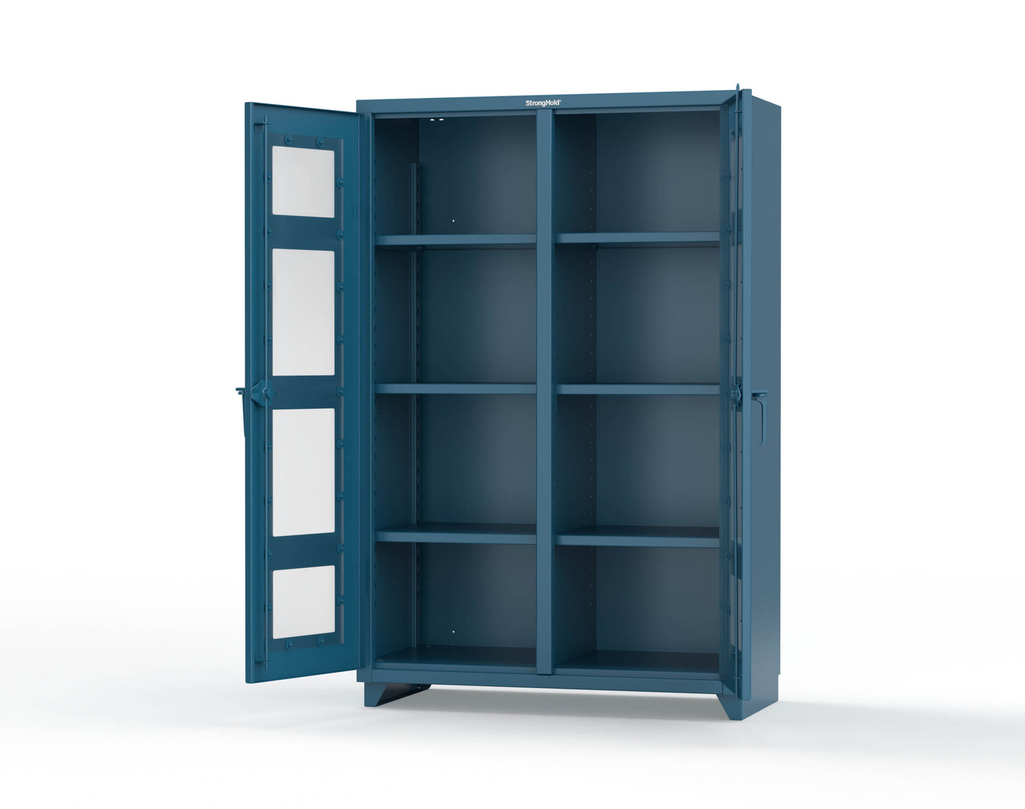 Extra Heavy Duty 14 GA Double Shift Clear View Cabinet with 6 Shelves - 48 In. W x 24 In. D x 75 In. H - 46-DS-LD-246-L-5001