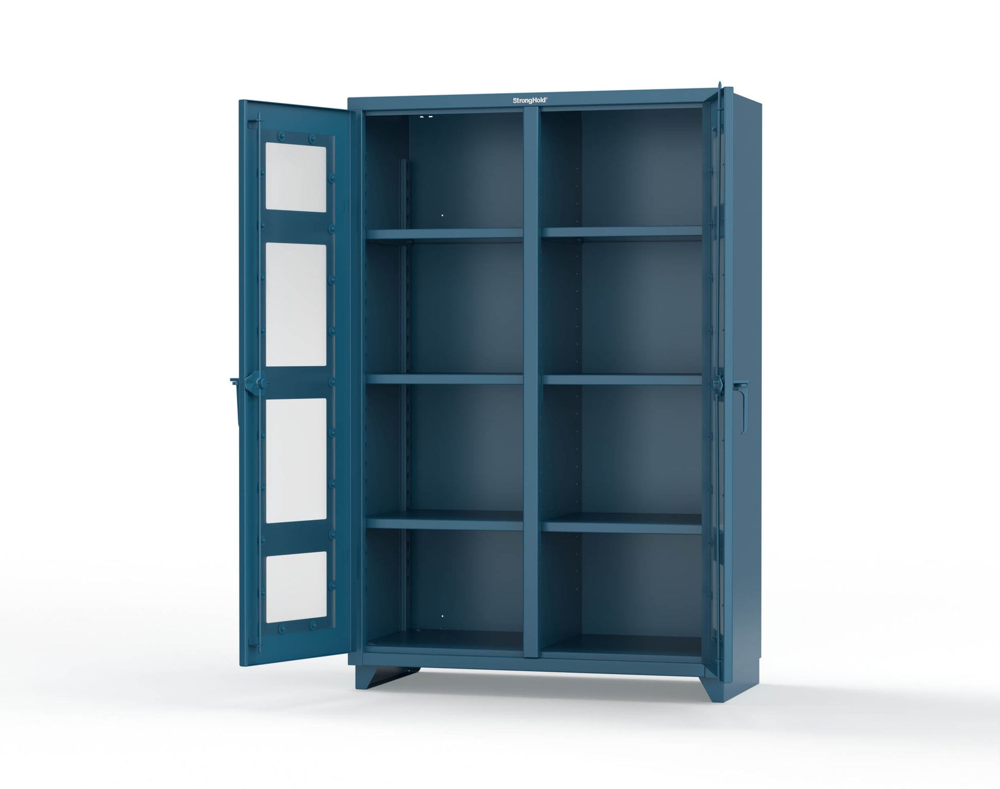 Extra Heavy Duty 14 GA Double Shift Clear View Cabinet with 6 Shelves - 48 In. W x 24 In. D x 75 In. H - 46-DS-LD-246-L-5001