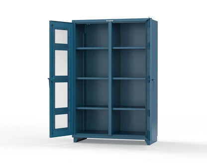 Extra Heavy Duty 14 GA Double Shift Clear View Cabinet with 6 Shelves - 48 In. W x 24 In. D x 75 In. H - 46-DS-LD-246-L-5001