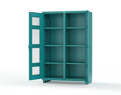 Extra Heavy Duty 14 GA Double Shift Clear View Cabinet with 6 Shelves - 48 In. W x 24 In. D x 75 In. H - 46-DS-LD-246-L-5021