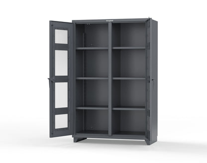 Extra Heavy Duty 14 GA Double Shift Clear View Cabinet with 6 Shelves - 48 In. W x 24 In. D x 75 In. H - 46-DS-LD-246-L-7024