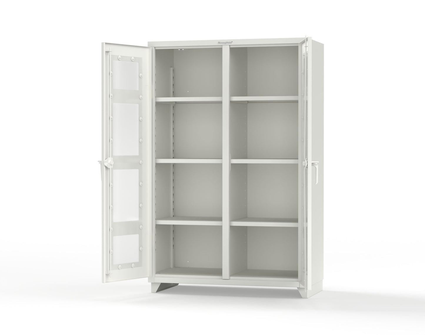 Extra Heavy Duty 14 GA Double Shift Clear View Cabinet with 6 Shelves - 48 In. W x 24 In. D x 75 In. H - 46-DS-LD-246-L-9003