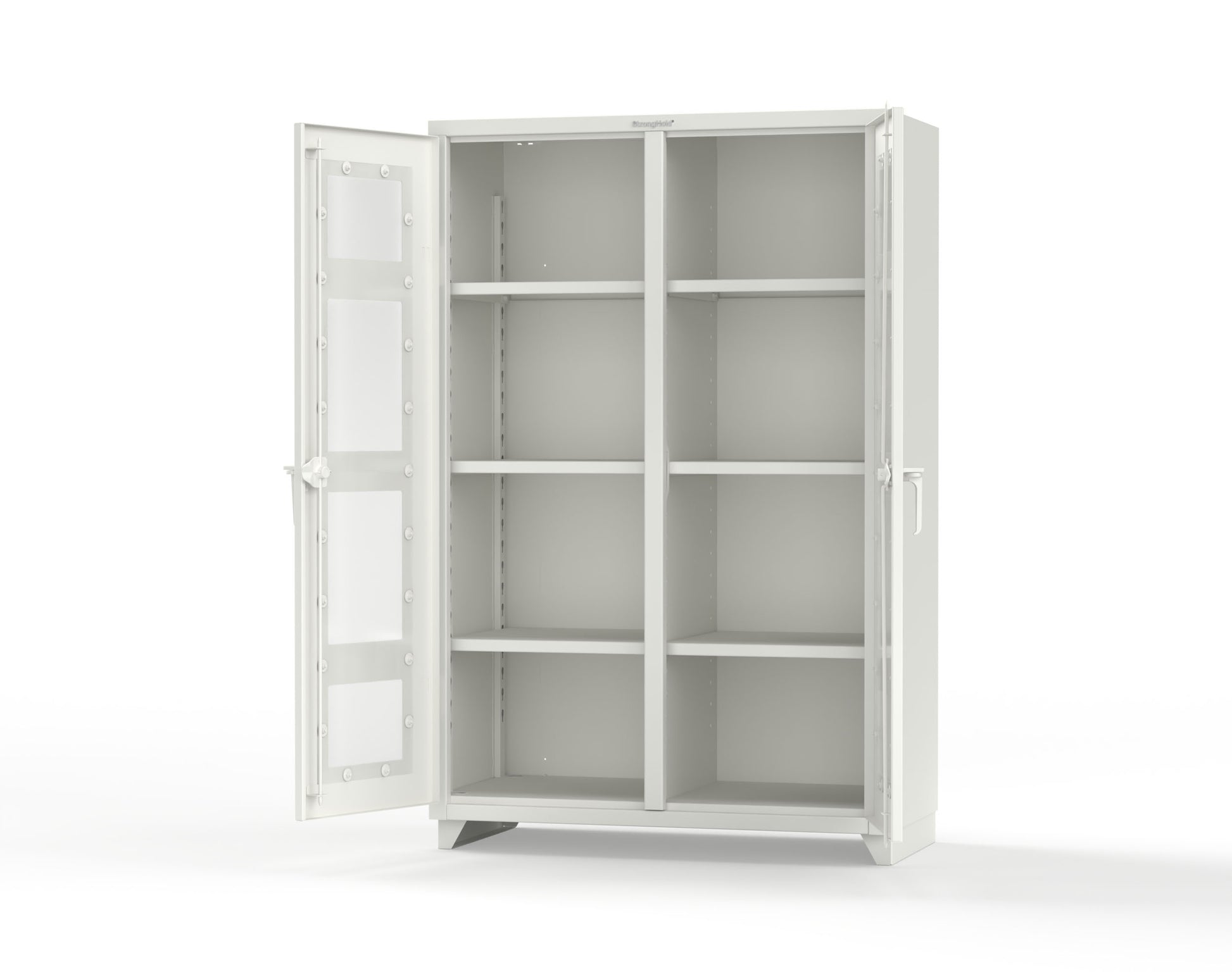 Extra Heavy Duty 14 GA Double Shift Clear View Cabinet with 6 Shelves - 48 In. W x 24 In. D x 75 In. H - 46-DS-LD-246-L-9003