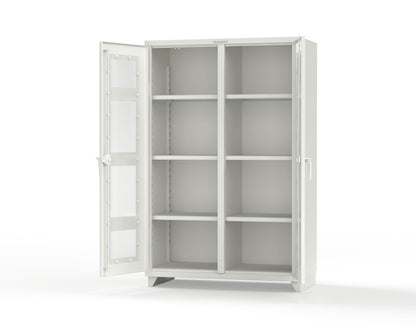Extra Heavy Duty 14 GA Double Shift Clear View Cabinet with 6 Shelves - 48 In. W x 24 In. D x 75 In. H - 46-DS-LD-246-L-9003