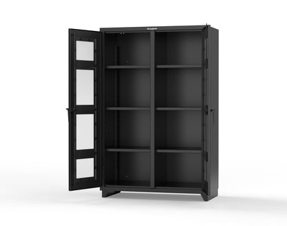Extra Heavy Duty 14 GA Double Shift Clear View Cabinet with 6 Shelves - 48 In. W x 24 In. D x 75 In. H - 46-DS-LD-246-L-9005