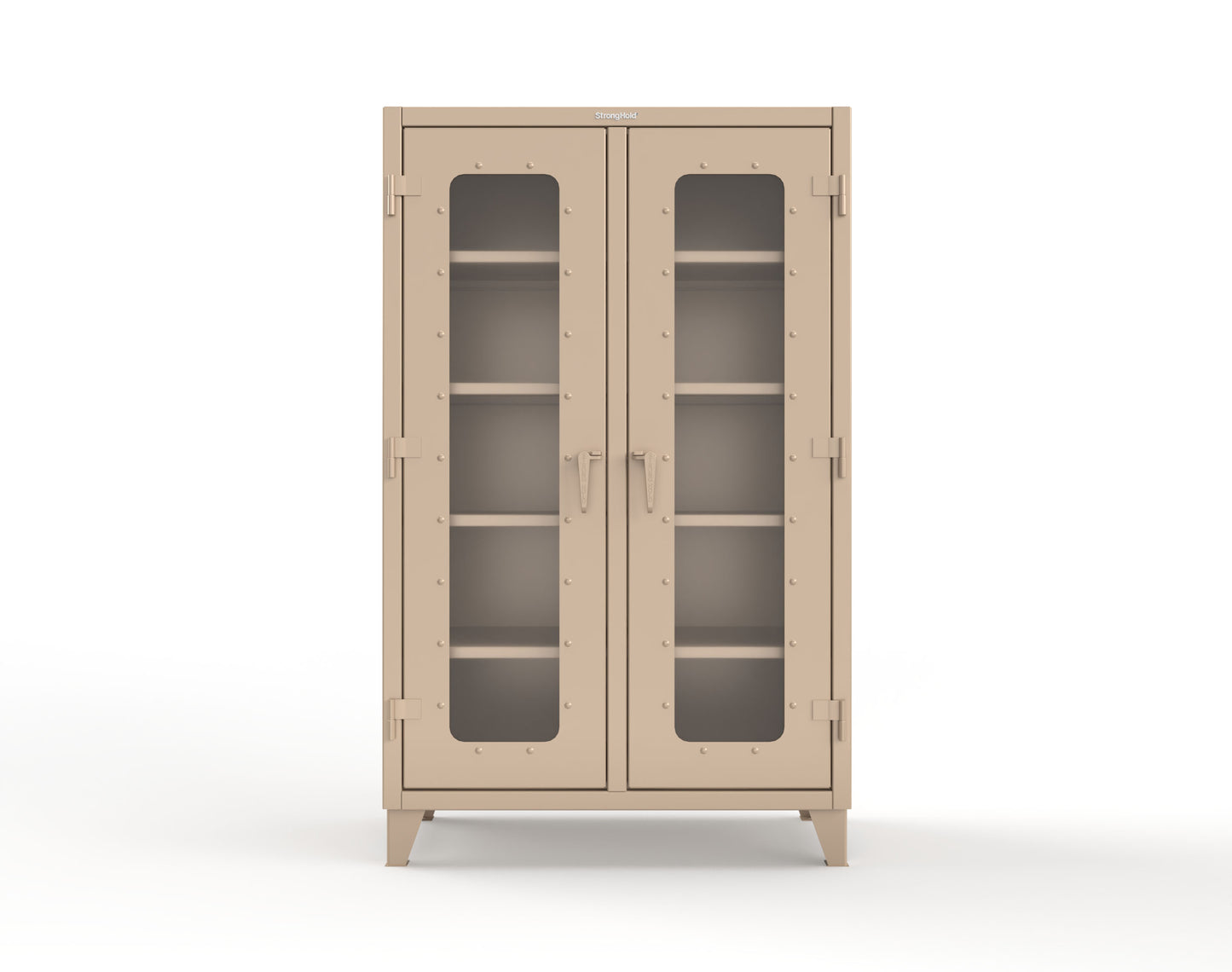 Extreme Duty 12 GA Clear View Double Shift Cabinet with 8 Shelves - 48 In. W x 24 In. D x 78 In. H - 46-DS-LD-248-1019