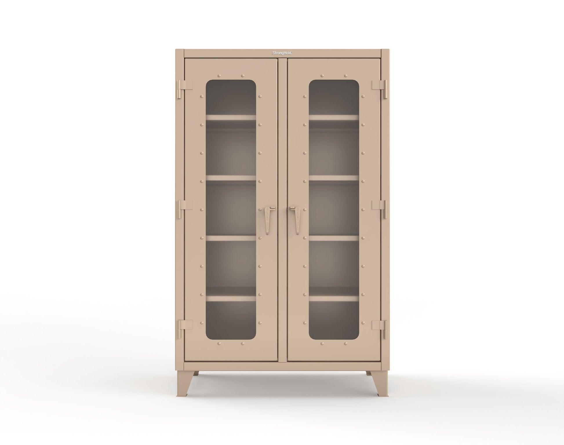 Extreme Duty 12 GA Clear View Double Shift Cabinet with 8 Shelves - 48 In. W x 24 In. D x 78 In. H - 46-DS-LD-248-1019