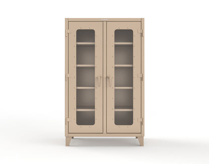 Extreme Duty 12 GA Clear View Double Shift Cabinet with 8 Shelves - 48 In. W x 24 In. D x 78 In. H - 46-DS-LD-248-1019