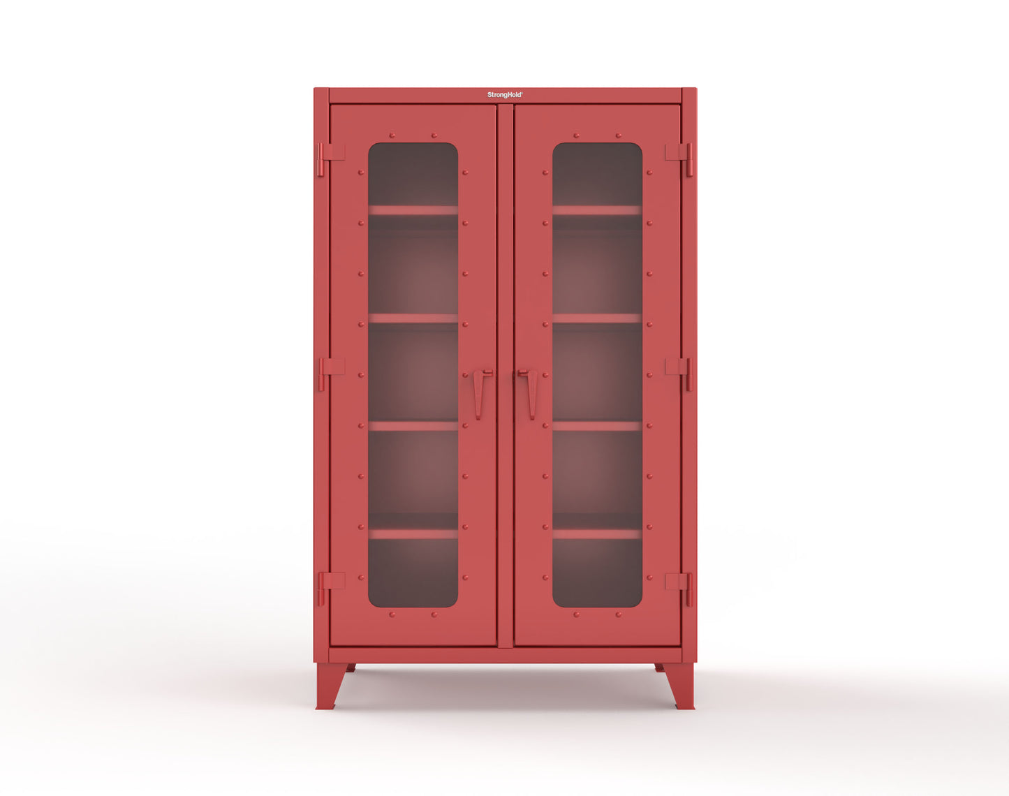 Extreme Duty 12 GA Clear View Double Shift Cabinet with 8 Shelves - 48 In. W x 24 In. D x 78 In. H - 46-DS-LD-248-3001