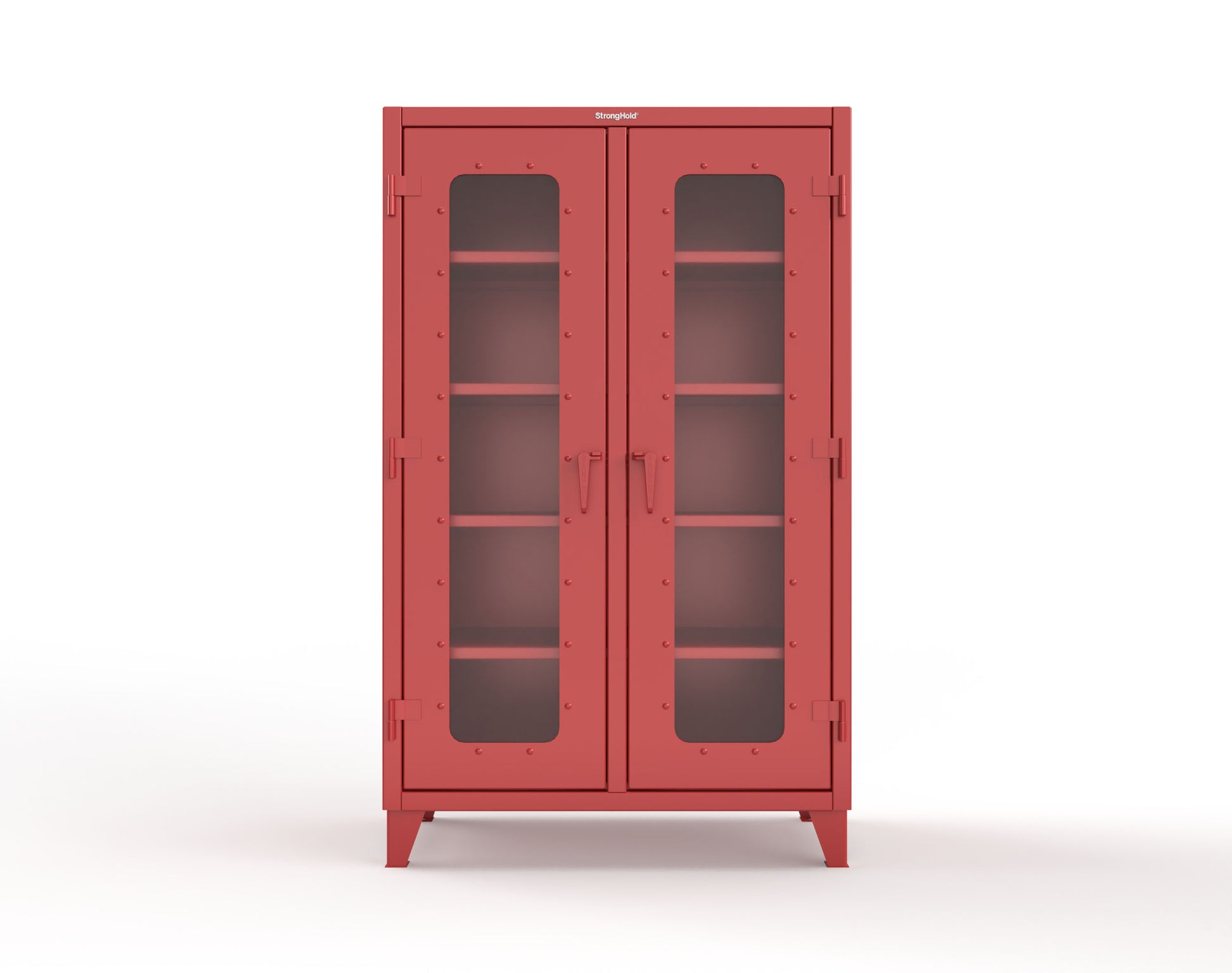 Extreme Duty 12 GA Clear View Double Shift Cabinet with 8 Shelves - 48 In. W x 24 In. D x 78 In. H - 46-DS-LD-248-3001