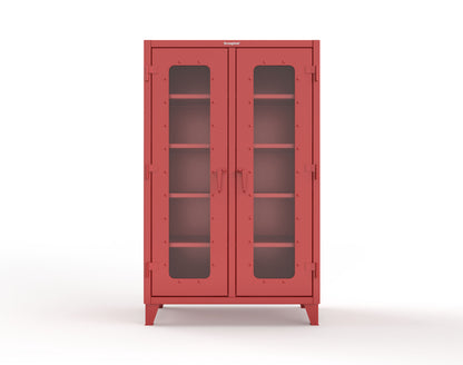 Extreme Duty 12 GA Clear View Double Shift Cabinet with 8 Shelves - 48 In. W x 24 In. D x 78 In. H - 46-DS-LD-248-3001